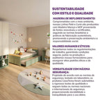 Quarto Infantil Completo Guarda-Roupa Curió Bicama Escrivaninha Estante Petit Verde/Mel Casatema