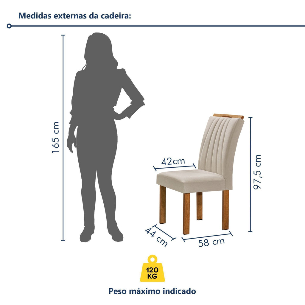 Conjunto Sala de Jantar Mesa Tampo Redondo Vidro Kansas 100cm com 4 Cadeiras Arizona Cel Móveis