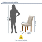 Conjunto Sala de Jantar Mesa Tampo Redondo Vidro Kansas 100cm com 4 Cadeiras Arizona Cel Móveis