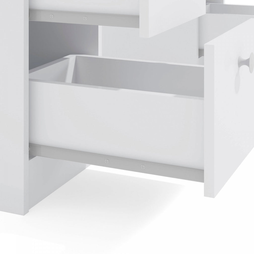 Penteadeira Espelhada 7 Gavetas 117,7cm x 142,5cm Ditália Móveis Branco