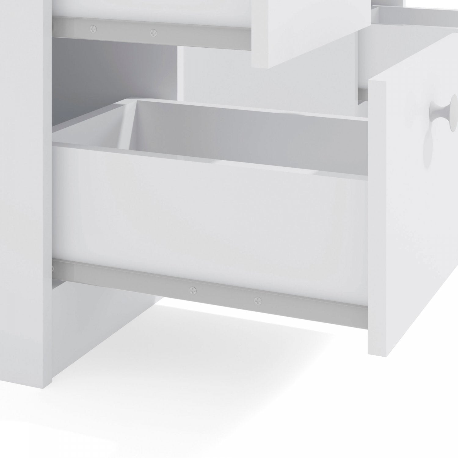 Penteadeira Espelhada 7 Gavetas 117,7cm x 142,5cm Ditália Móveis Branco