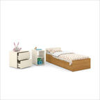 Berço Laqueado 100% MDF Formare com Gavetas e Nicho Off White/Freijó 61510 Matic