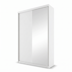 Guarda-Roupa Solteiro 2 Portas 1 Espelho 100% MDF Geneve RR Móveis Branco