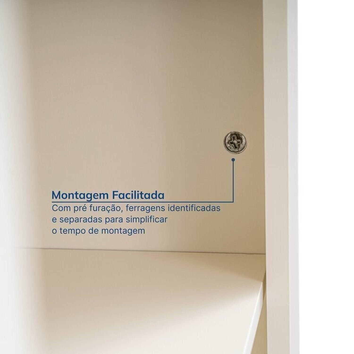 Conjunto Sala de Estar Ananda Rack e Cristaleira Madeira Maciça Off White/Mel CabeCasa MadeiraMadeira
