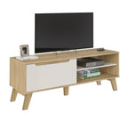 Conjunto Sala de Estar Lotus Rack e Mesa de Centro MDF Carvalho/Off White Espresso Móveis