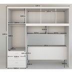 Guarda-Roupa Casal 5 Portas 3 Gavetas Cabeceira Baú Cancun Yescasa Branco
