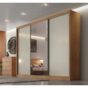 Guarda-Roupa Casal 3 Portas 6 Gavetas Soberano Novo Horizonte 100% MDF Marrom/Cumaru Fendi