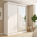 Guarda-Roupa Casal com Espelho Demóbile London 2 Portas de Correr 4 Gavetas 100% MDF Branco