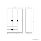 Conjunto Quarto Infantil Kid Guarda-Roupa 3 Portas e Cômoda Sapateira Mimo Albatroz Móveis MDF Cinamomo/Branco