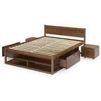 Cama Casal Multifuncional Madeira Maciça Irara CabeCasa MadeiraOriginals Marrom/Caramelo