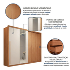 Guarda-Roupa Casal 2 Portas de Correr Ripado com Espelho Suburban Espresso Móveis MDP/MDF Freijó/Off White