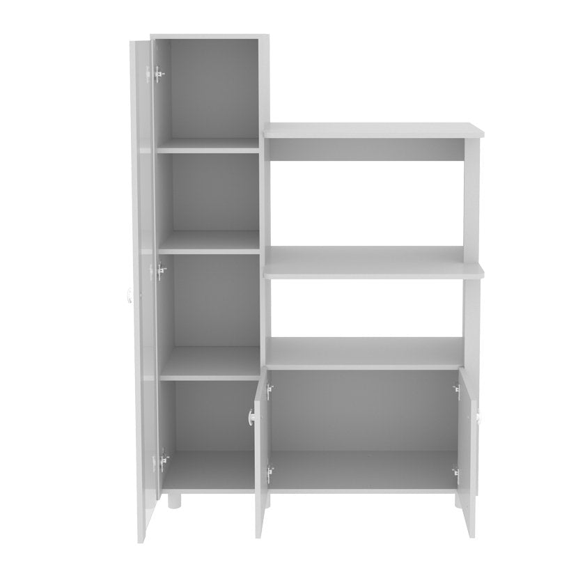 Balcão Multiuso para Forno e Micro-Ondas 3 Portas 4 Prateleiras com Tampo BL3304 Tecno Mobili Branco