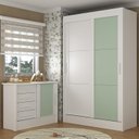 Quarto Infantil Completo Guarda-Roupa 2 Portas 2 Gavetas com Cômoda Maya Espresso Móveis