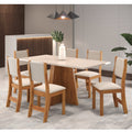 Conjunto de Jantar Mesa Retangular Jacarta com 6 Cadeiras Sol Viero Bege/Mel/Blonde/Marfim