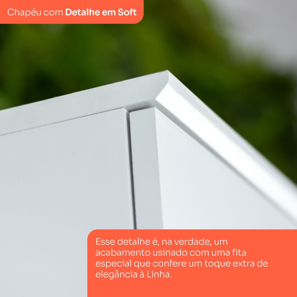 Armário Aéreo 3 Portas 120cm Emily Espresso Móveis Branco/HP