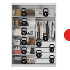 Guarda-Roupa Casal 2 Portas de Correr 4 Gavetas London Demóbile 100% MDF Branco/Amêndola