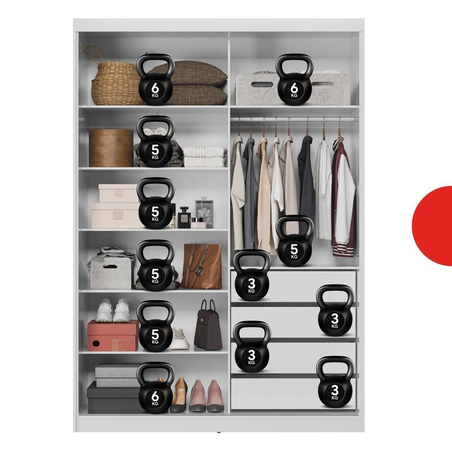 Guarda-Roupa Casal 2 Portas de Correr 4 Gavetas London Demóbile 100% MDF Branco/Amêndola