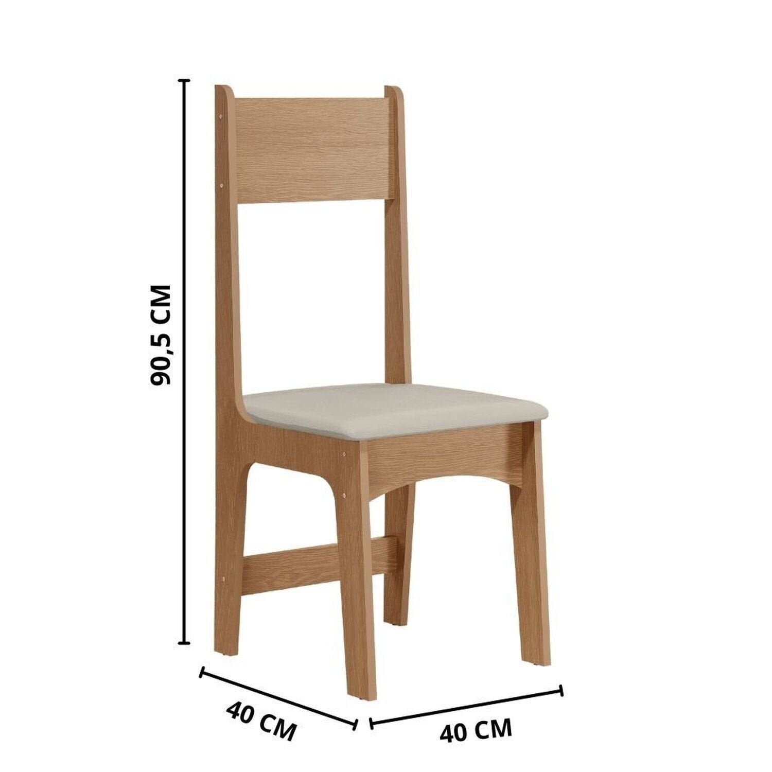 Conjunto Sala de Jantar Mesa Retangular Tampo MDP 1,10m com 4 Cadeiras Delta Nicoli Sonetto Móveis