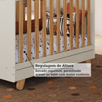 Berço Minicama 4 em 1 Americano 100% MDF Levy Espresso Móveis Bege/Off-White/Amêndoa