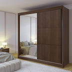 Guarda-Roupa Casal 2 Portas de Correr 6 Gavetas 100% MDF Coliseu D Doro Marrom/Castanho/Off White