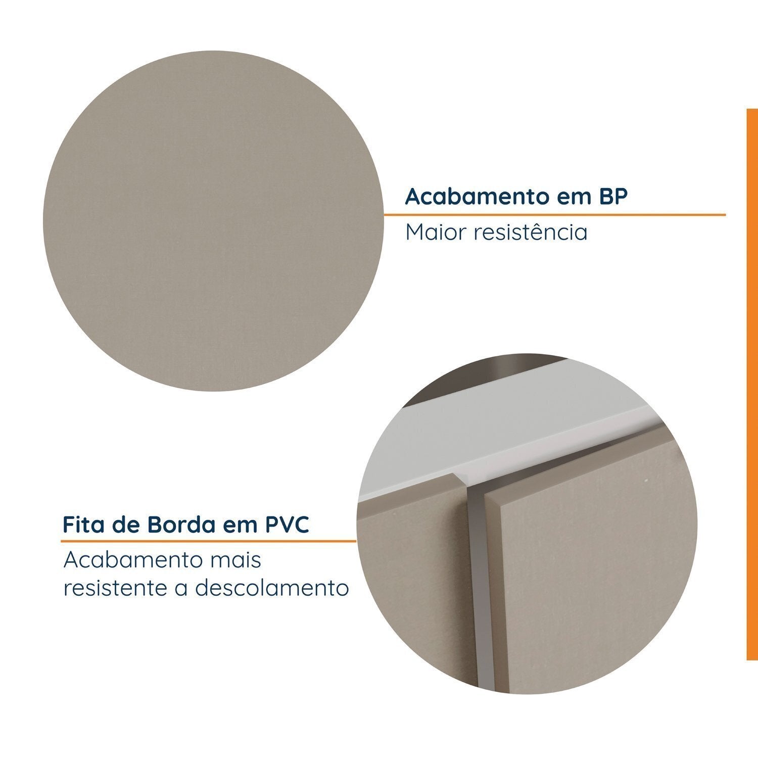 Balcão Pia 120cm sem Tampo com Rodapé Puxador 150mm Ipanema CabeCasa MadeiraOriginals Branco/Fendi Trama