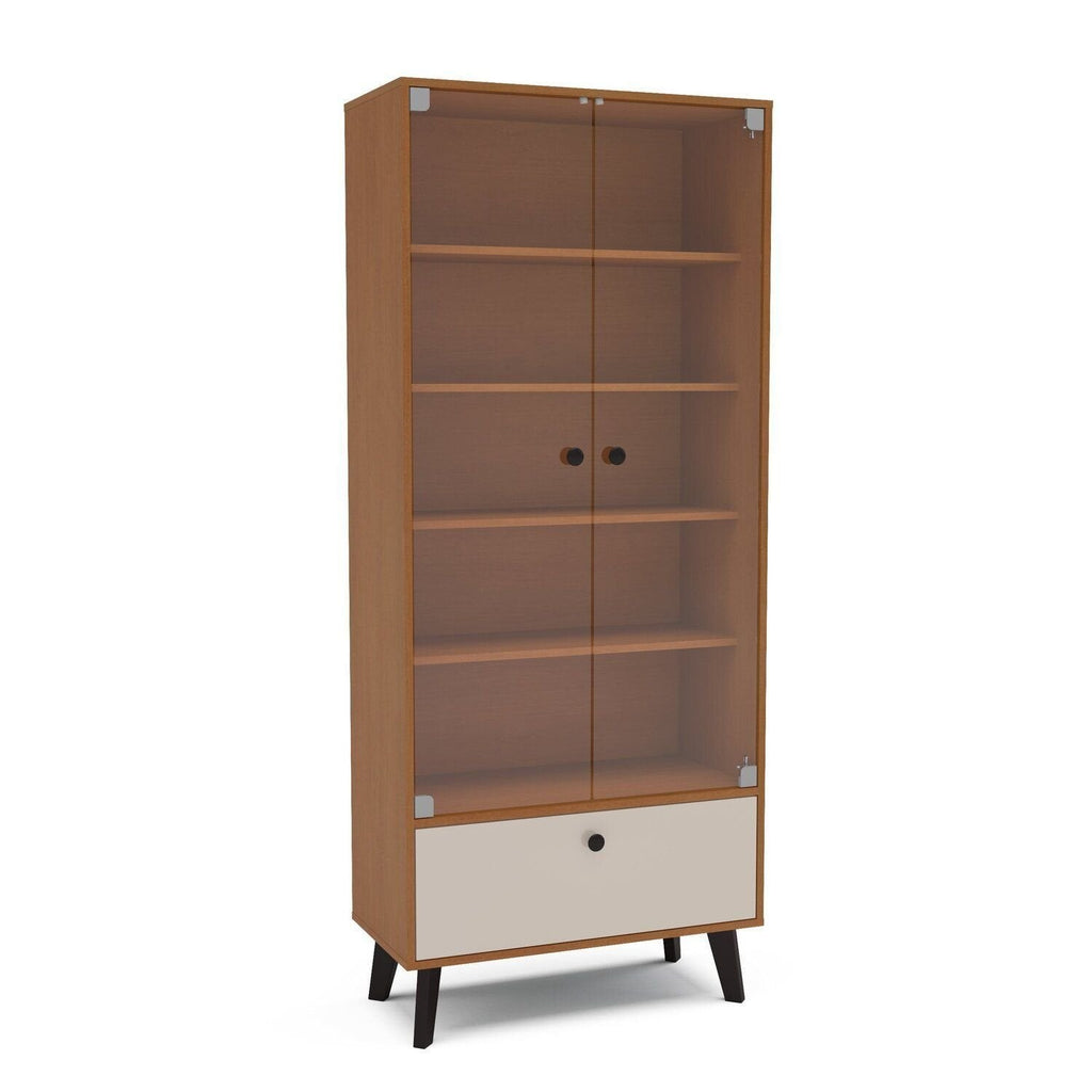 Cristaleira 2 Portas de Vidro 1 Gaveta 4 Prateleiras 75cm Londres Politorno