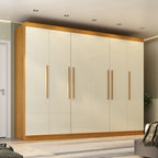 Guarda-Roupa Casal 6 Portas Carnaúba CabeCasa MadeiraOriginals 100% MDF Marrom/Marrome/Off White