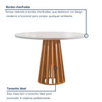 Conjunto Sala de Jantar Mesa Tampo Redondo Vidro Kansas 100cm com 4 Cadeiras Arizona Cel Móveis