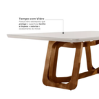 Conjunto de Mesa de Jantar Retangular Madeira Maciça com Vidro e 8 Cadeiras Genova Monaco Yescasa