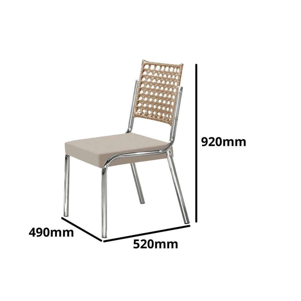 Conjunto Sala de Jantar Mesa Retangular com 6 Cadeiras Natani Yescasa