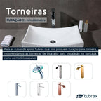Cuba Banheiro Lavabo Cerâmica Branca Tubrax BAB0002
