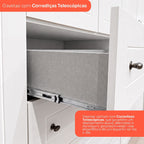 Guarda-Roupa Casal 6 Portas 4 Gavetas Nova York Espresso Móveis Branco