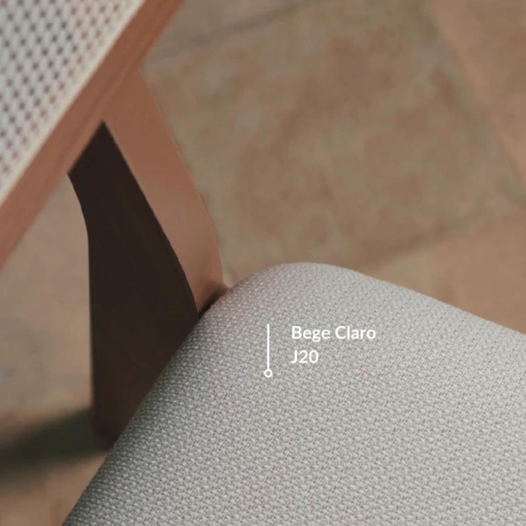 Conjunto Sala de Jantar Mesa Lisboa Hexagonal Freijó com 4 Cadeiras Palha Sintética 100% MDF Freijó
