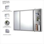 Espelheira para Banheiro Cris Metal Trio Silver 3 Portas 71cm x 48,5cm Prata