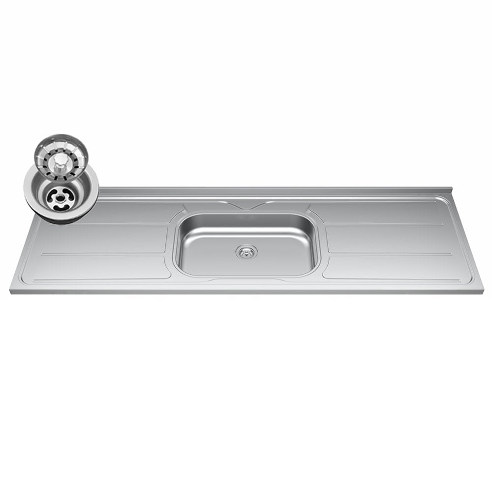 Pia de Cozinha com Cuba 180cm Aço Inox e Válvula Ghel Plus
