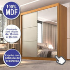 Guarda-Roupa Casal 2 Portas 6 Gavetas Coliseu D Doro 100% MDF Cinamomo/Off White