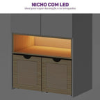 Conjunto Infantil Mesa e Cadeira Evolutiva, Prateleira e Guarda-Roupa Modulado Wave Casatema MadeiraOriginals Branco/Marrom