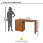 Penteadeira Camarim com Porta Joias e Tampo Reclinável 4 Gavetas Afrodite Mavaular Branco