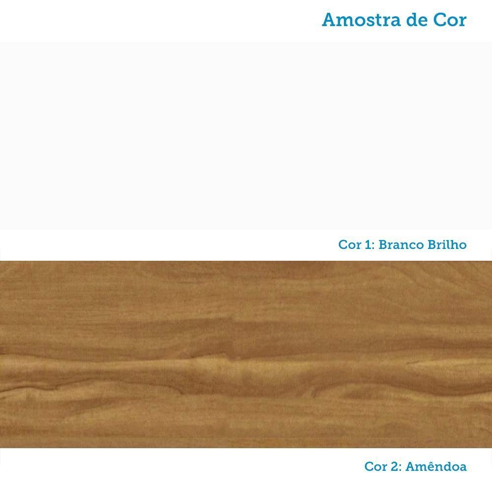 Cômoda Infantil 1 Porta 4 Gavetas 100% MDF Mimo Espresso Móveis Branco Brilho/Amêndoa