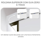 Guarda-Roupa Solteiro 2 Portas com Espelho 3 Gavetas Toronto Novo Horizonte 100% MDF Branco