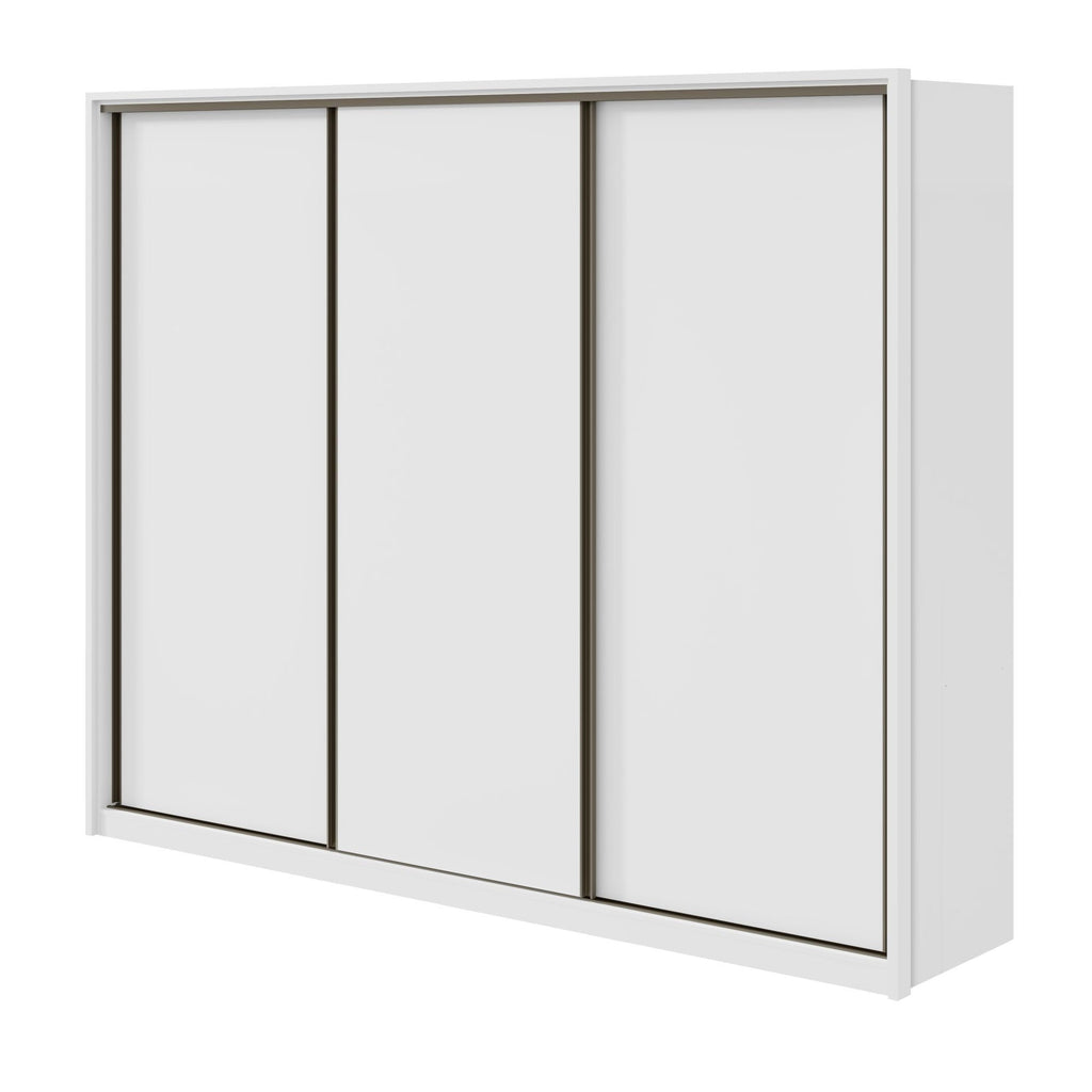Guarda-Roupa Casal Spazio Yescasa 3 Portas Correr 6 Gavetas MDF 270cm Branco
