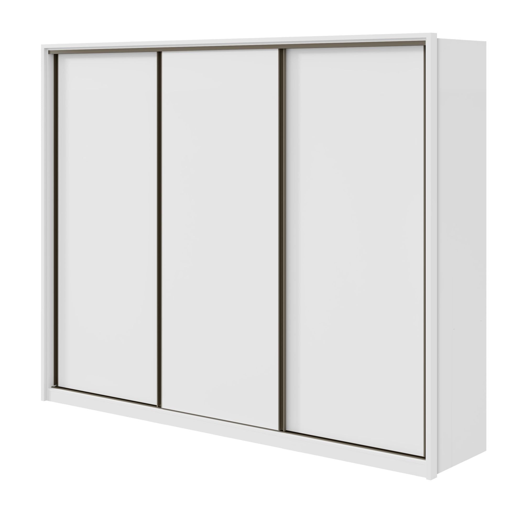 Guarda-Roupa Casal Spazio Yescasa 3 Portas Correr 6 Gavetas MDF 270cm Branco