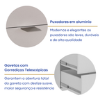 Penteadeira 9 Gavetas com Espelho e LED Foscarini 8402 Branco