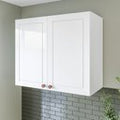 Armário Aéreo 2 Portas 80cm Pérola Yescasa Azul/Branco