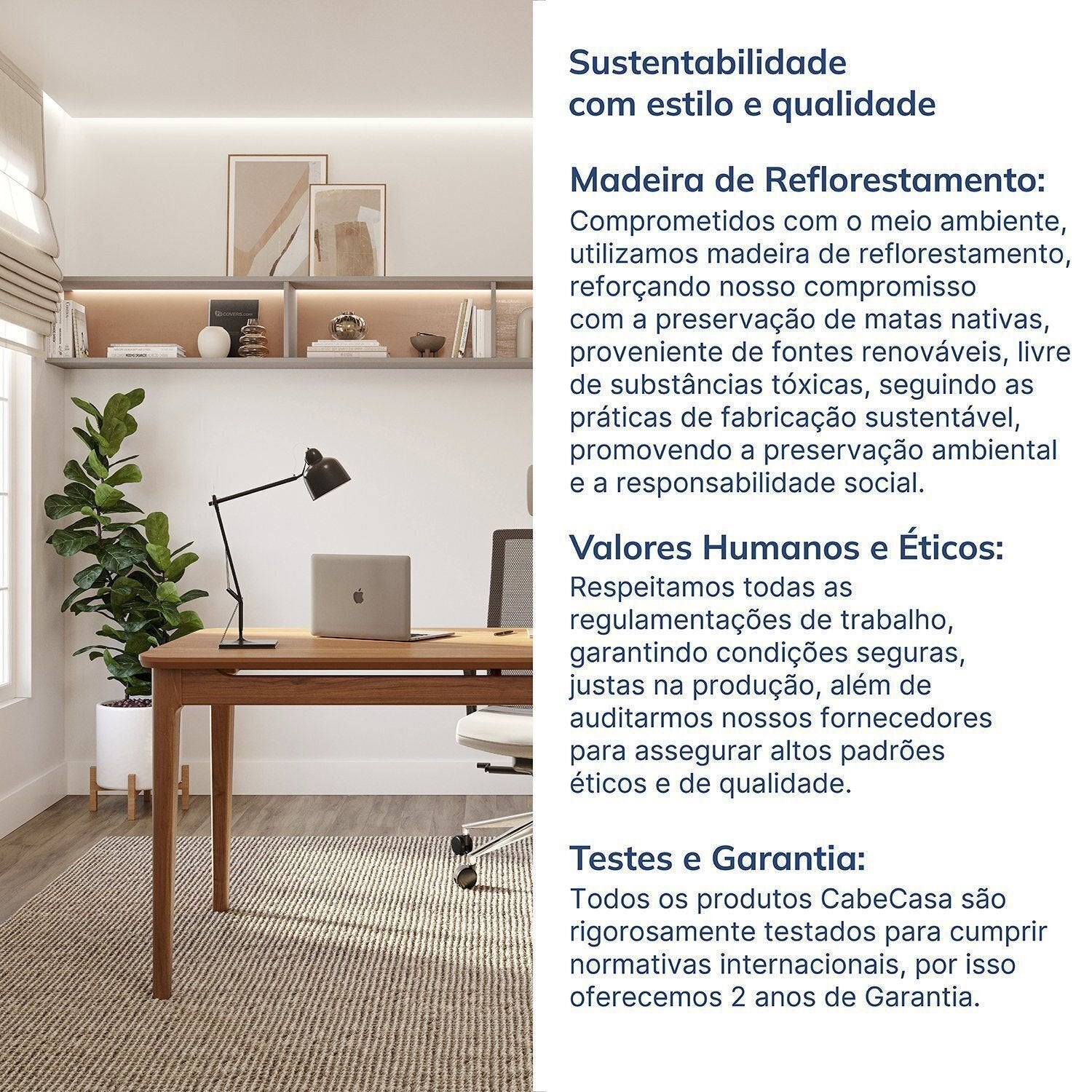 Escrivaninha Mesa Escritório Miriti Madeira e Cinamomo 160cm CabeCasa MadeiraOriginals