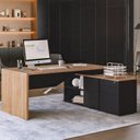 Escrivaninha Mesa Escritório Diretor em L Spring 3 Gavetas 1 Porta 180cm Yescasa