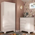 Quarto Infantil Completo Guarda-Roupa 3 Portas 2 Gavetas com Cômoda Selene Espresso Móveis