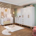 Quarto de Bebê Completo Jolie Retrô 100% MDF Yescasa