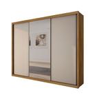 Guarda-Roupa Casal 3 Portas 6 Gavetas com Espelho Vegas Novo Horizonte 100% MDF Branco
