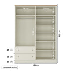 Guarda-Roupa Casal 4 Portas 2 Gavetas Ananda CabeCasa 100% MDF Bege/Offwhite